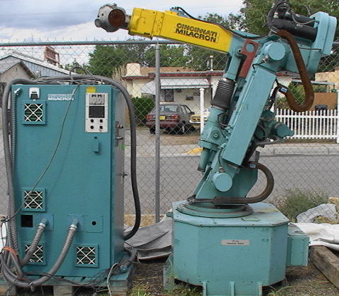 this is one relative huge industrial robot with controller there are 