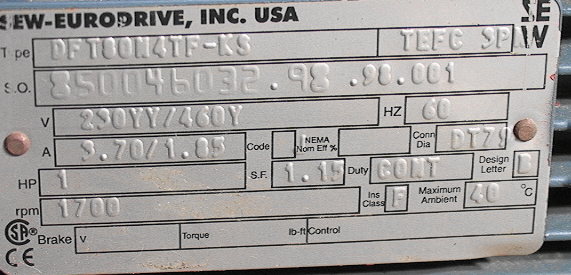 Really big right angle Gear Box SEW 1rpm 55,600 lb in  